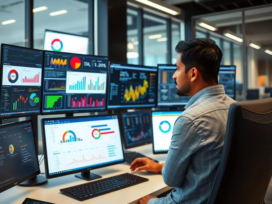 Data analysis professional working with visualizations showing Skills Indian Employers Want 2025