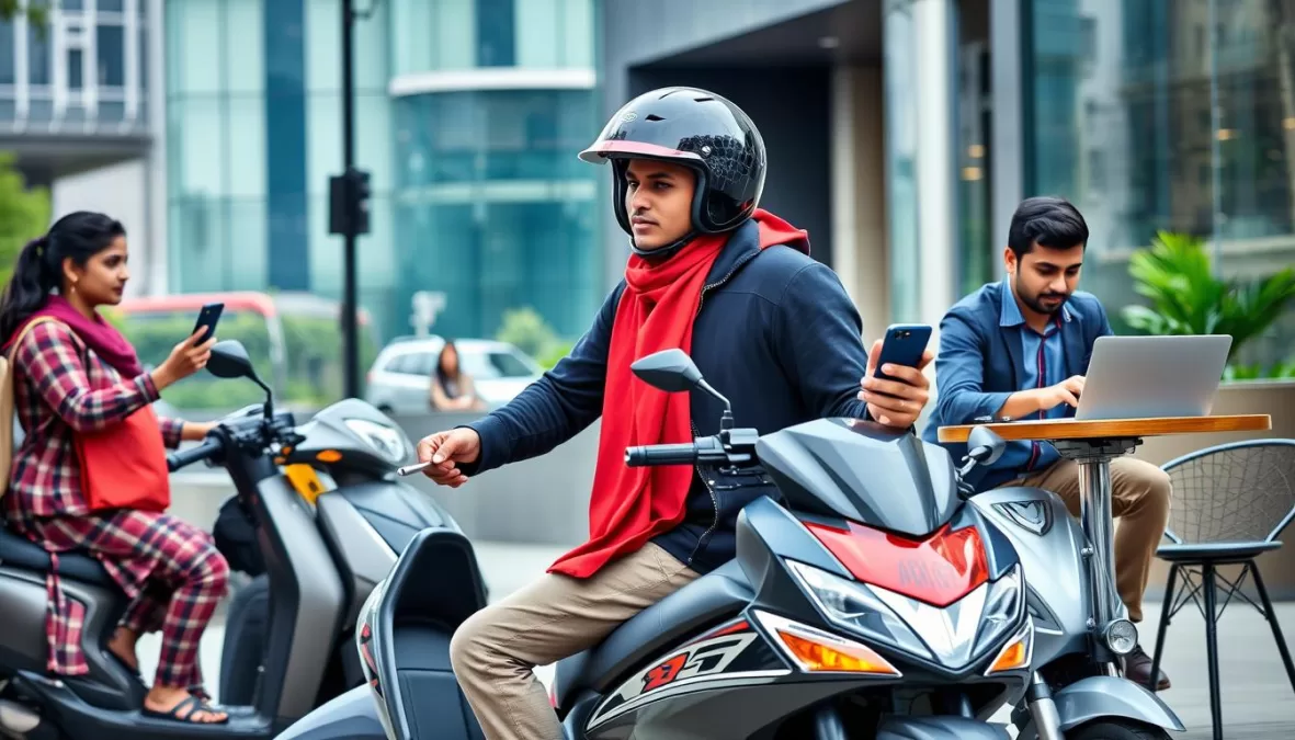 Gig economy workers using mobile apps for work assignments in India