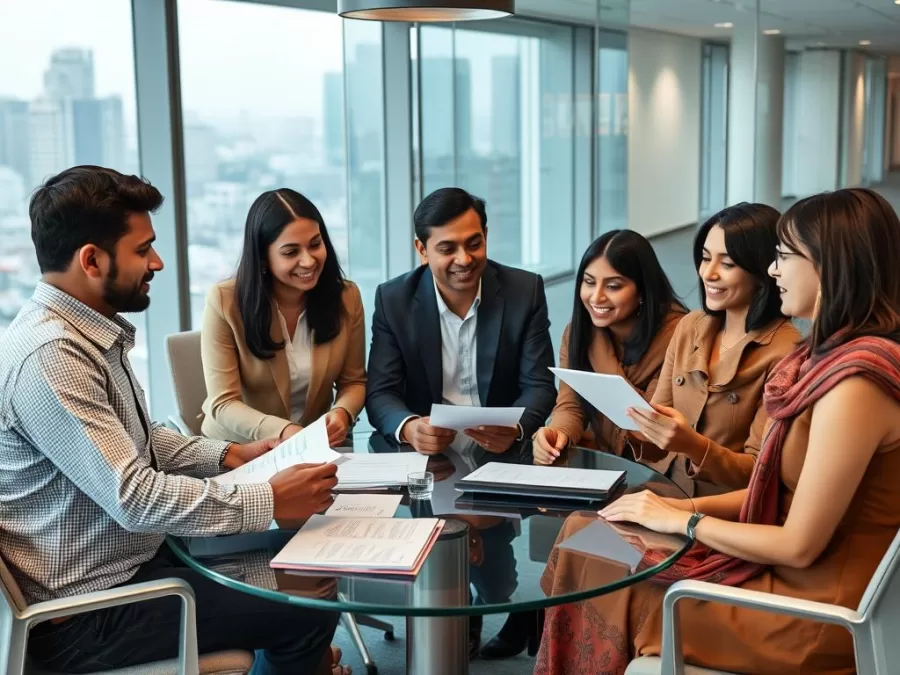 HR professionals discussing talent acquisition strategies