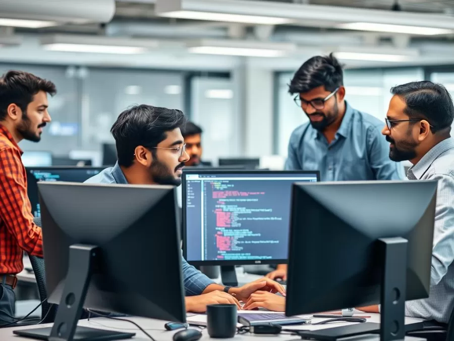 IT professionals collaborating on digital transformation projects