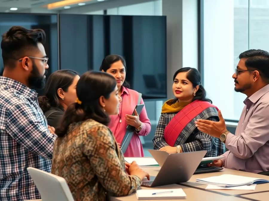 Professionals in a meeting demonstrating communication skills Indian employers want in 2025