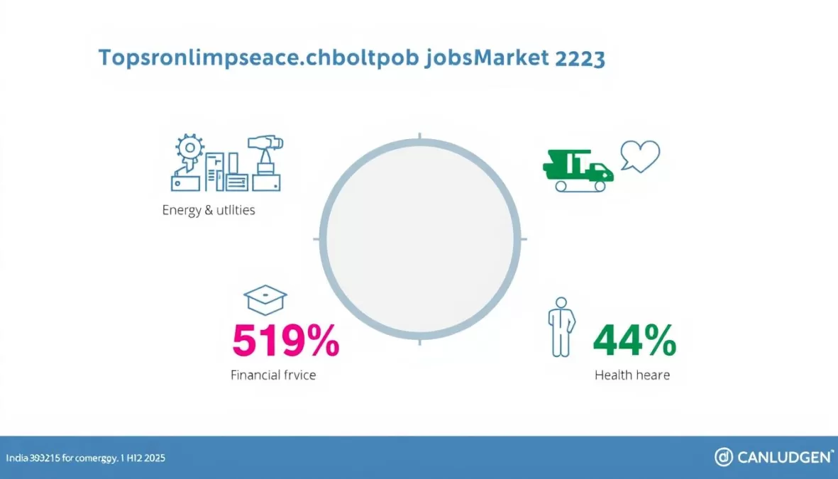 Visual representation of expanding sectors in India's job market for H2 2025