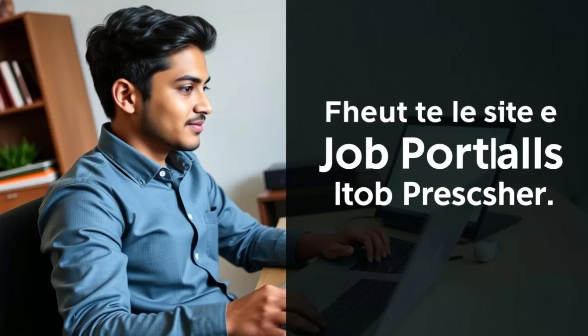 Young professional creating an optimized profile on top job websites for freshers in India