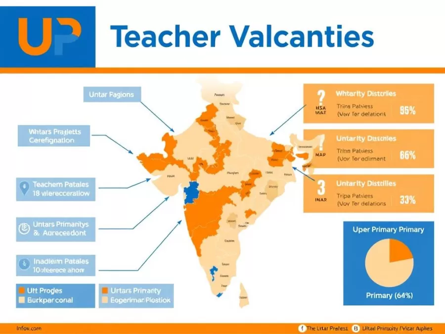 Chart showing distribution of new primary teacher vacancy in Uttar Pradesh 2026 across different districts