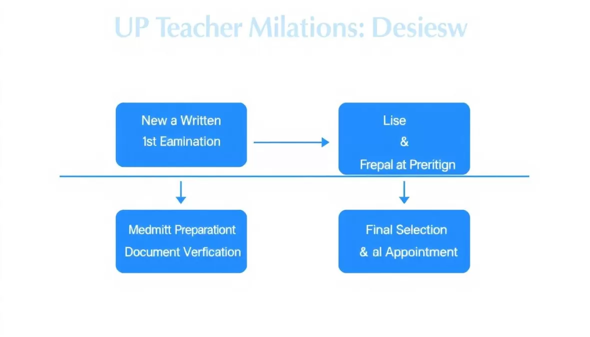 Flowchart showing selection process for new primary teacher vacancy in Uttar Pradesh 2026
