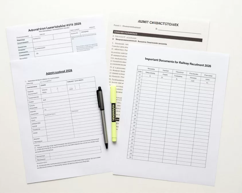 Important documents and admit card for railway job vacancy 2026 12th pass exam