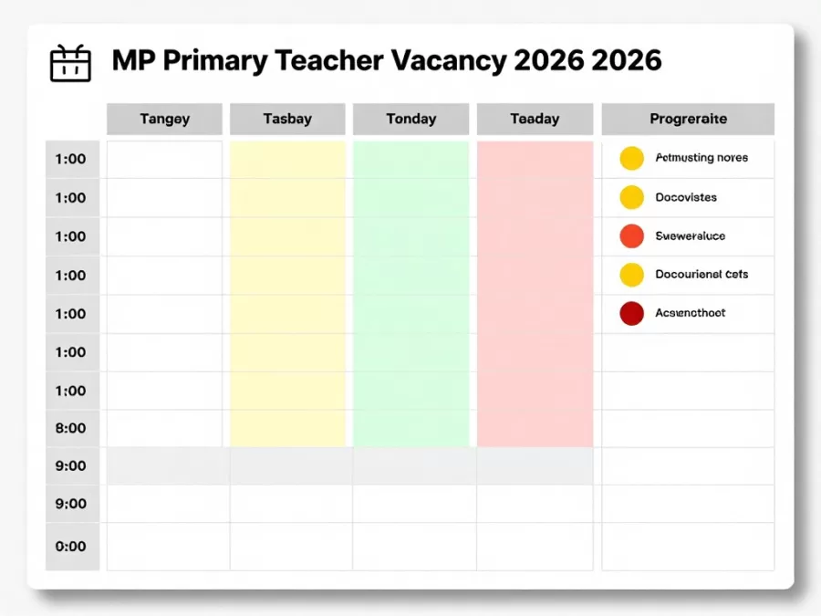 MP Primary Teacher Vacancy 2026 study schedule template