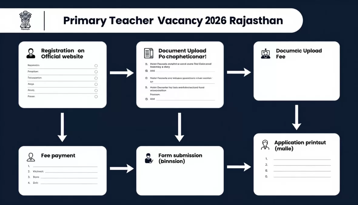 Step-by-step application process flowchart for Primary Teacher Vacancy 2026 Rajasthan