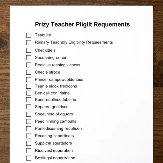 Eligibility checklist for teachers