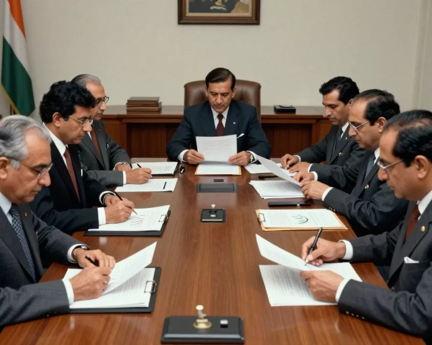 Indian government policy economic planning 1980s labor ministry