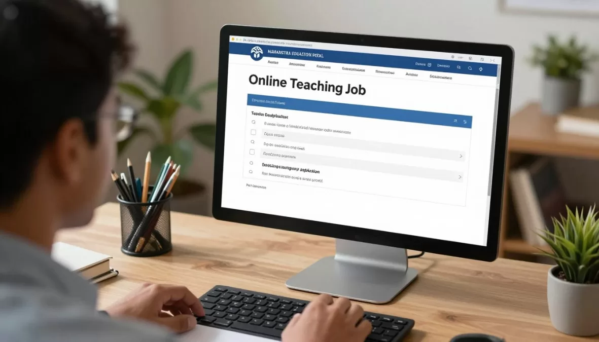 Online application process on computer