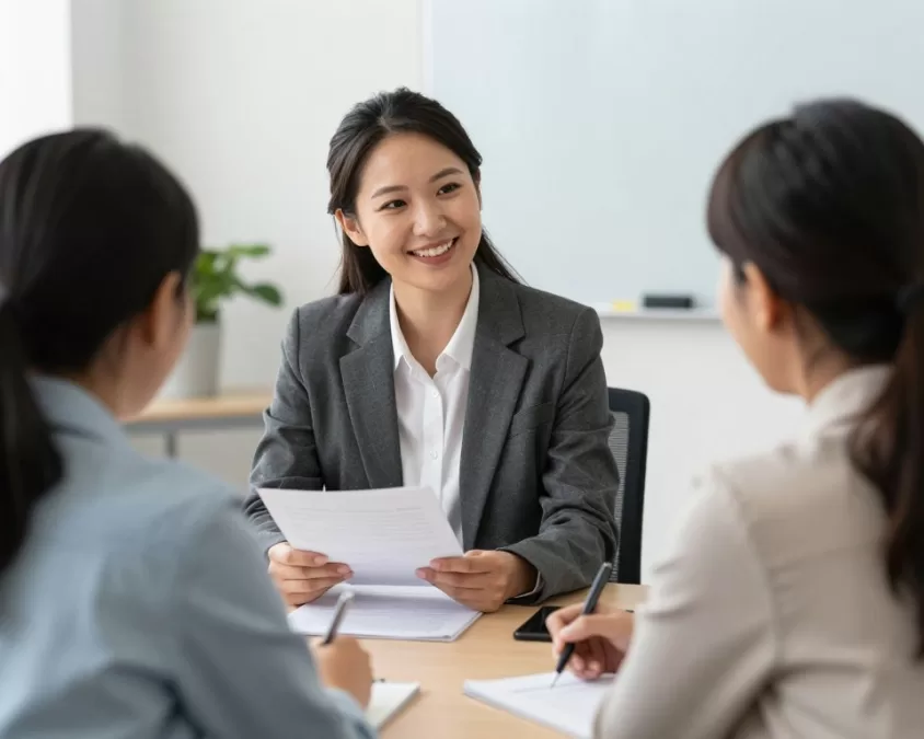 Teacher meeting with parent