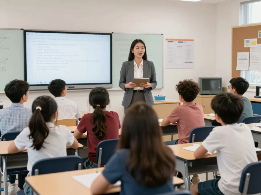 Teacher solving classroom challenges