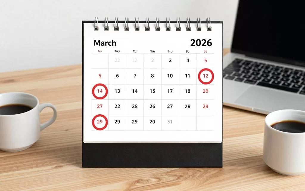 important government job application deadlines march 2026 calendar view
