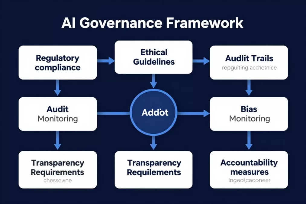 AI governance framework showing compliance and ethical considerations
