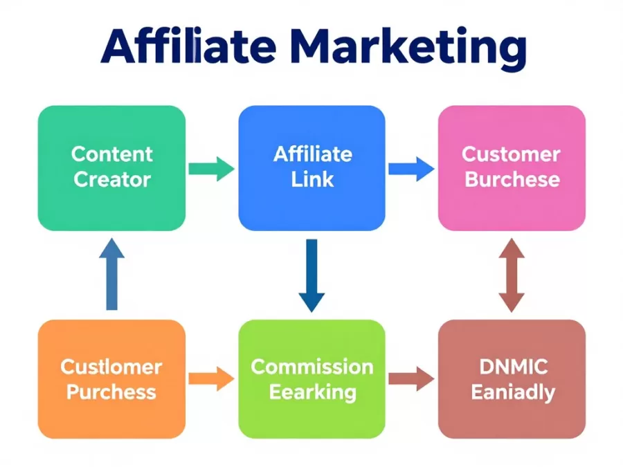 Affiliate marketing process flow diagram