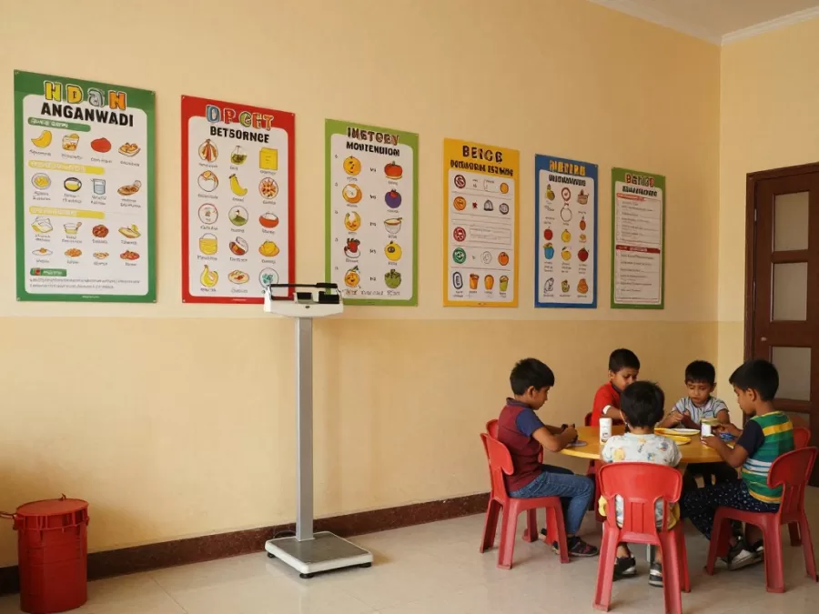 Anganwadi center showing child development services