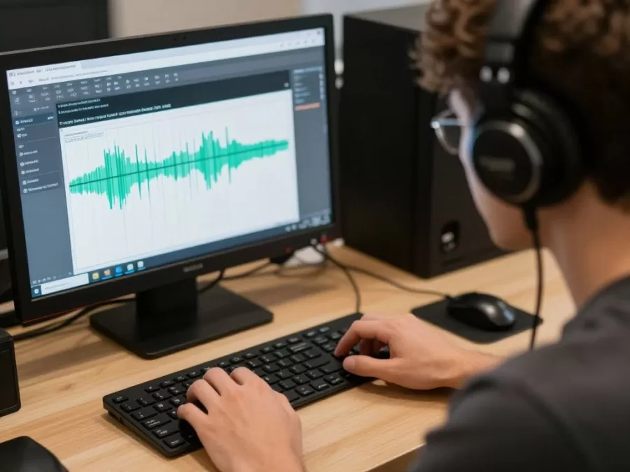 Audio transcription with headphones