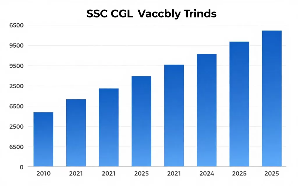 Bar graph showing SSC CGL vacancy trends over past five years Bar graph showing SSC CGL vacancy trends over past five years