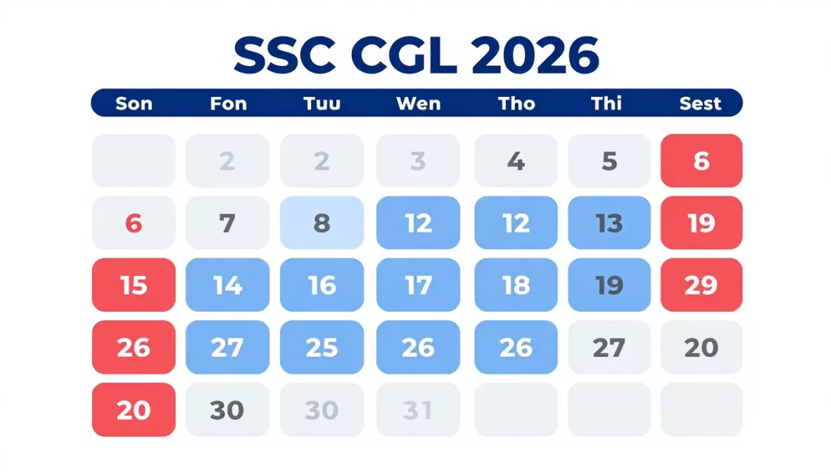 Calendar marking SSC CGL 2026 important dates and notification timeline