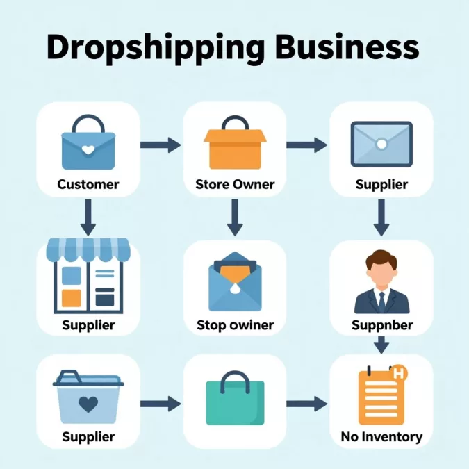 Dropshipping business model illustration