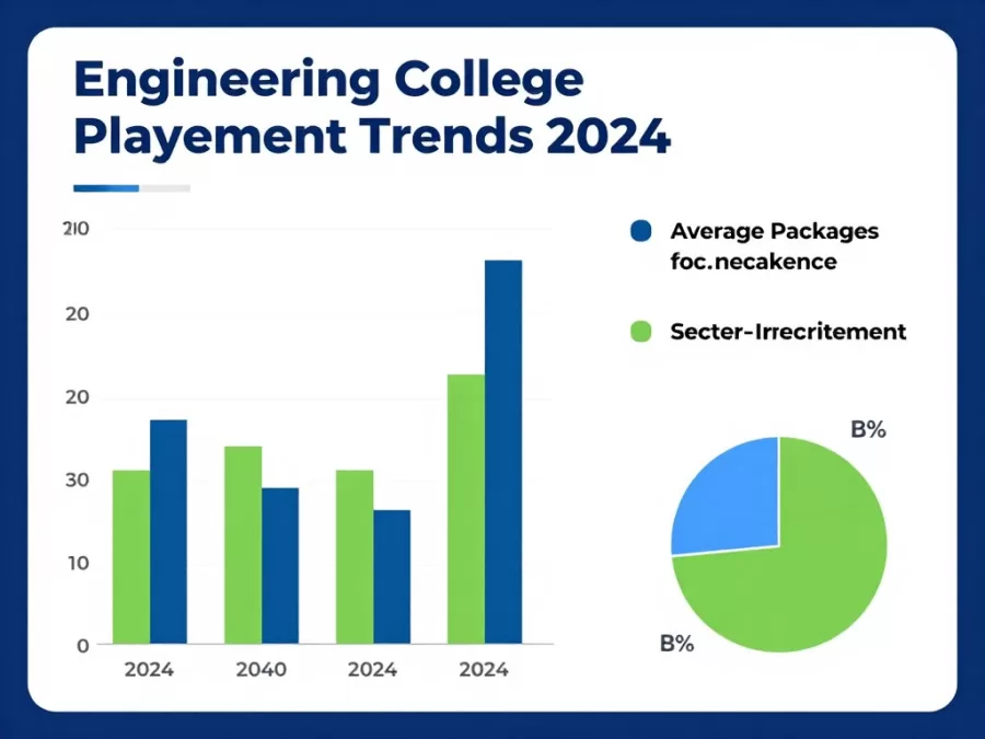 Engineering college placement statistics graph showing trends