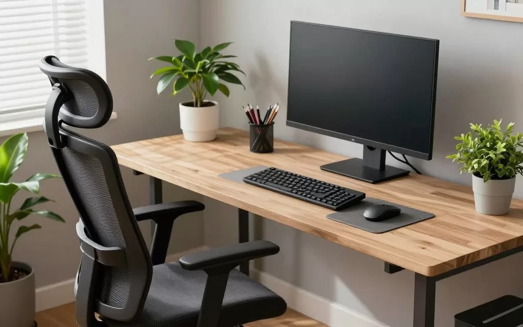 Ergonomic home office setup for comfortable long-term data entry work