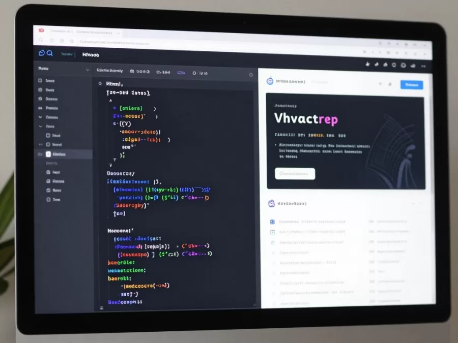 Frontend development code on screen