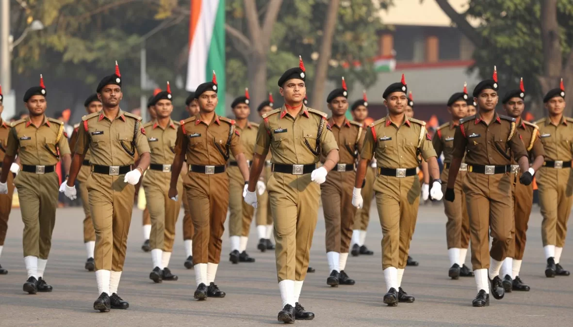 Indian Army soldiers during training parade demonstrating discipline and fitness