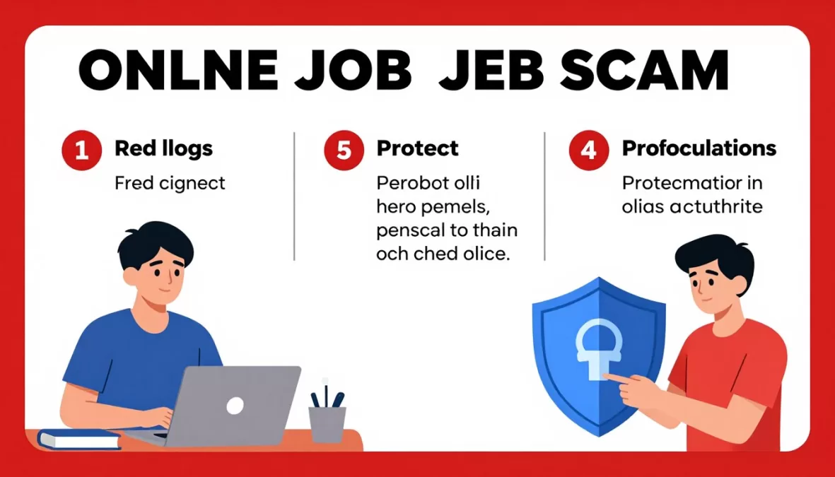Online security and scam awareness illustration
