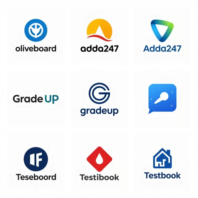 Online test series platforms logos