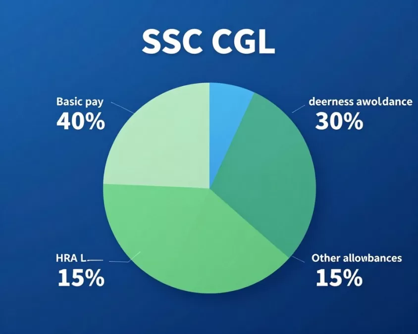 Pie chart showing salary components and allowances breakdown