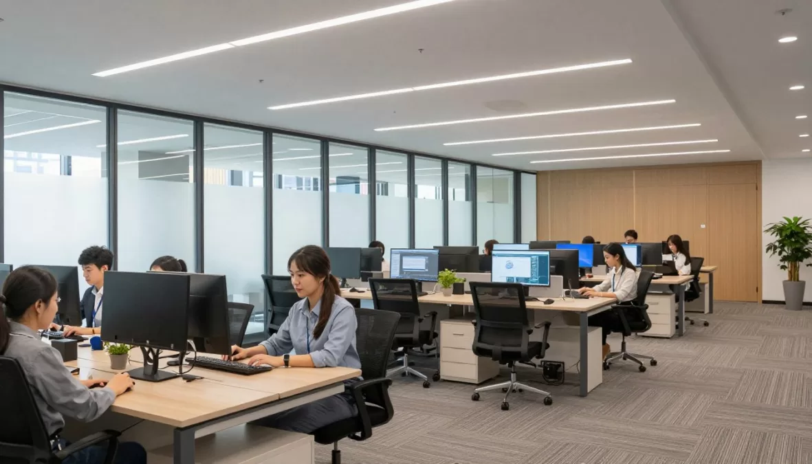 Private bank modern office workspace