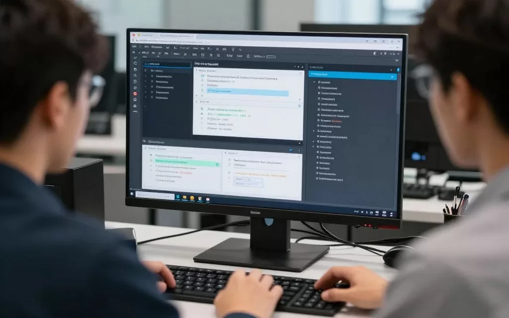 Professional training AI system by providing labeled data examples on computer