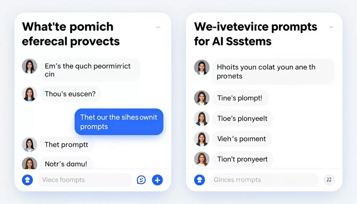 Prompt engineering examples showing different prompt structures and AI responses