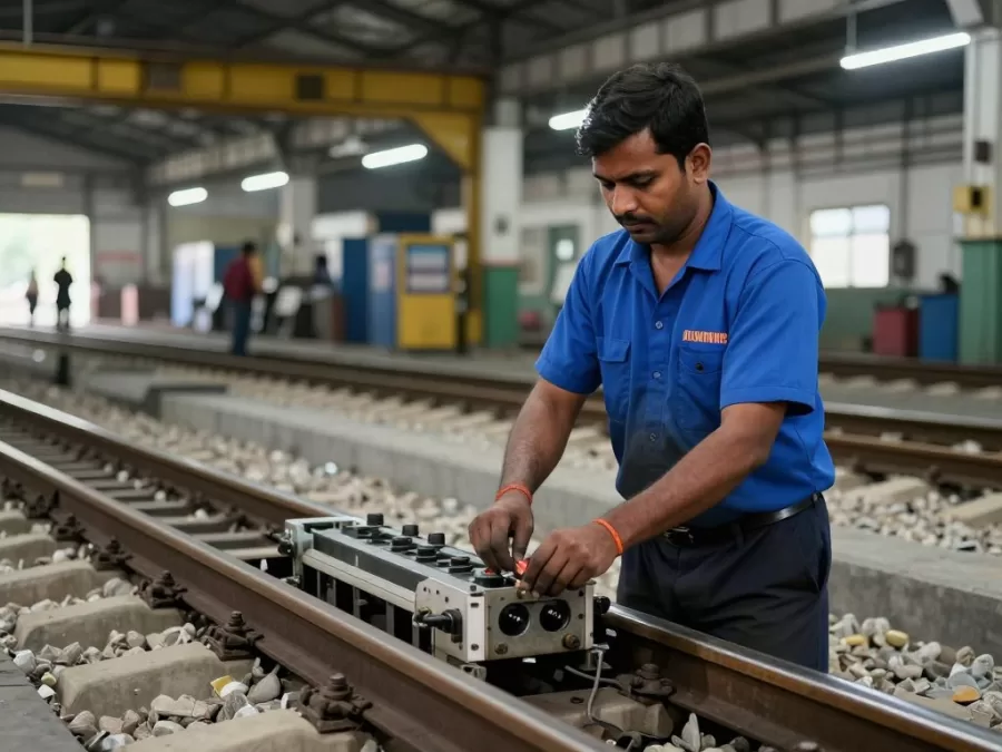 Railway helper assisting in workshop operations and maintenance