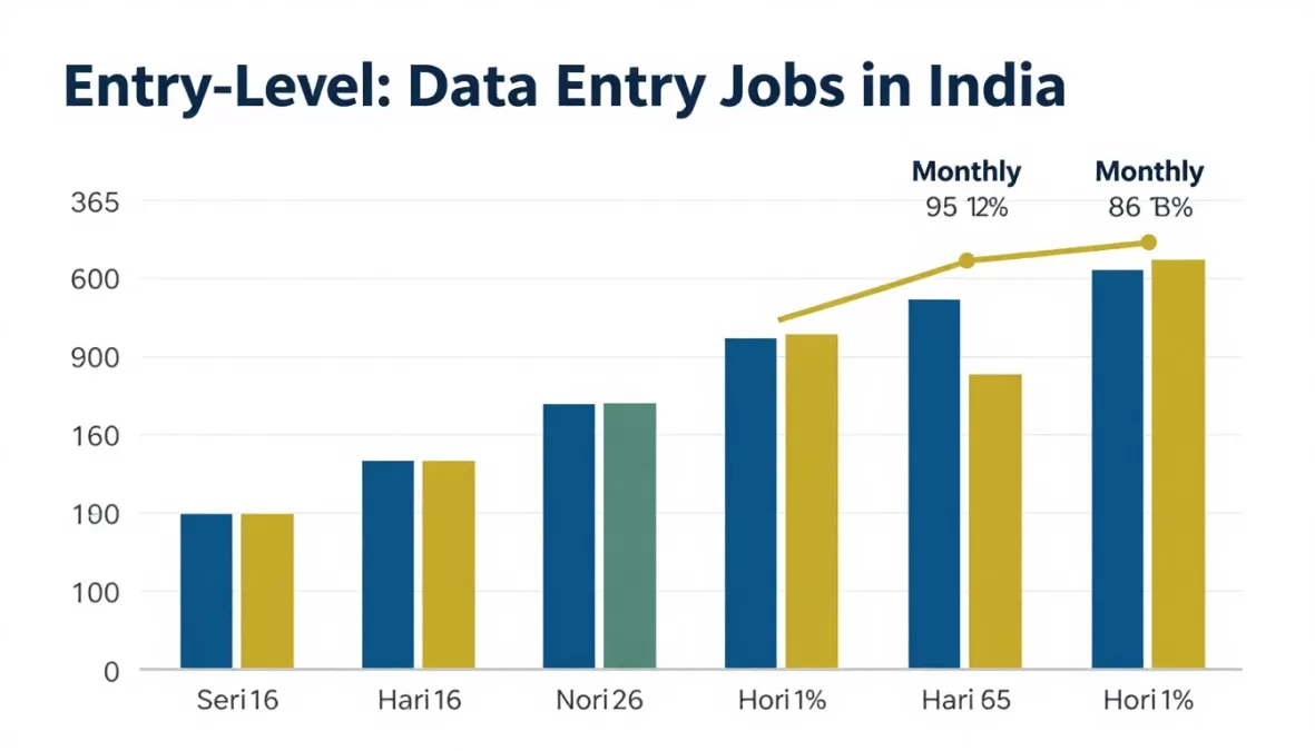 Salary comparison chart showing data entry job compensation across different experience levels