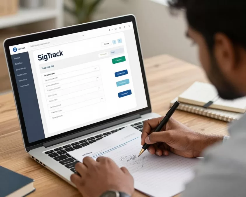 SigTrack data entry operator processing voter registration forms digitally
