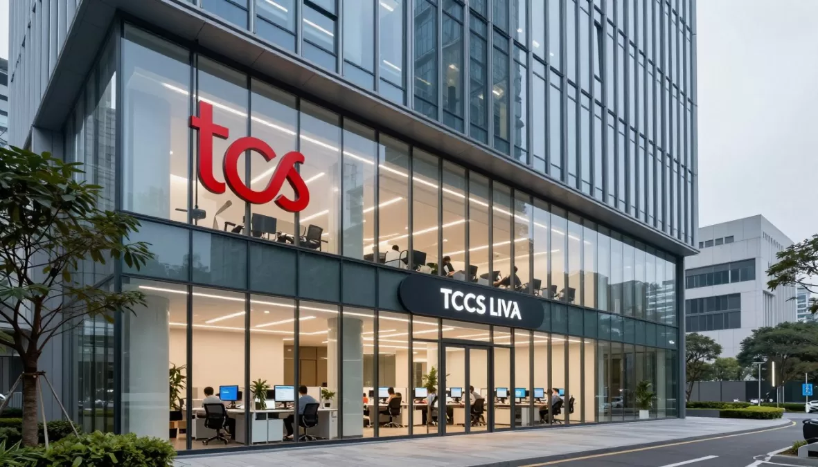 TCS office building and technology workspace