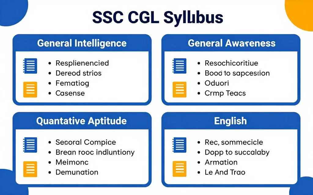 Visual representation of SSC CGL syllabus divided by subjects