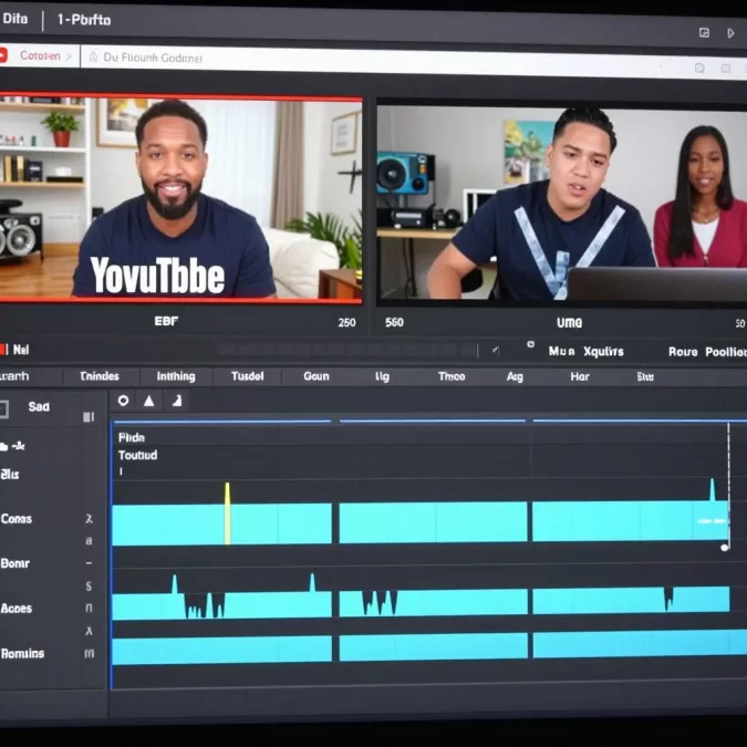 YouTube video editing timeline