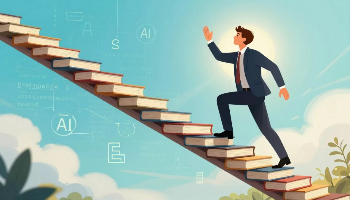 Young professional overcoming challenges on the path to AI career success