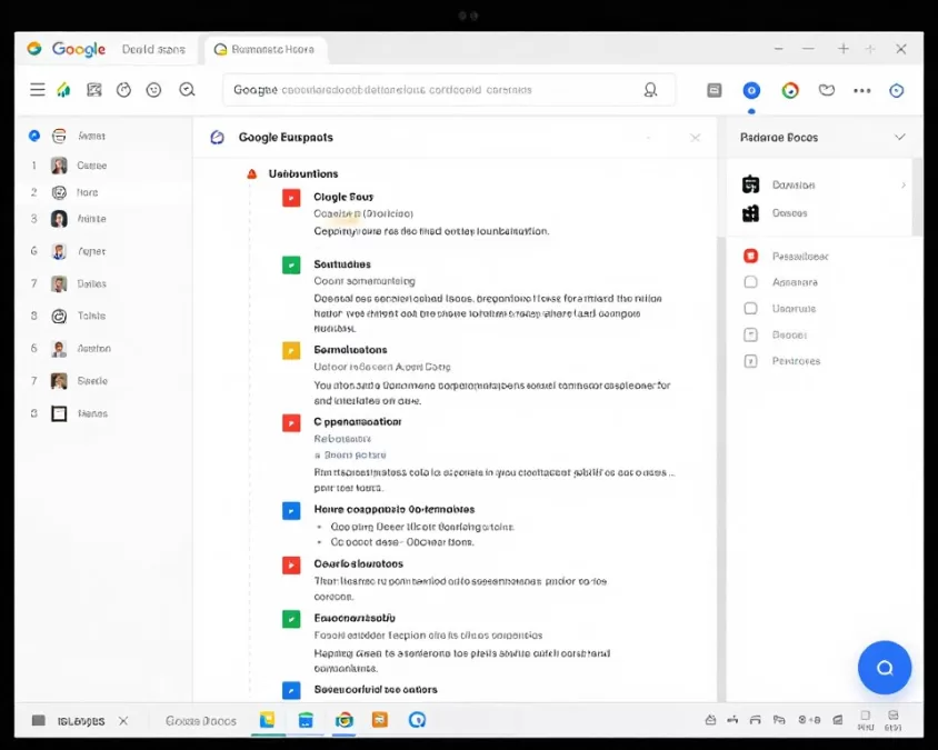 Google Docs collaborative editing showing multiple users working simultaneously