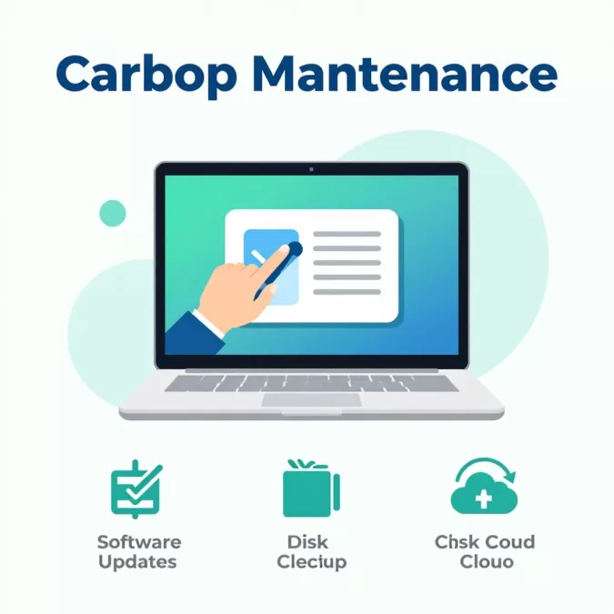 Laptop maintenance checklist showing cleaning and optimization tasks