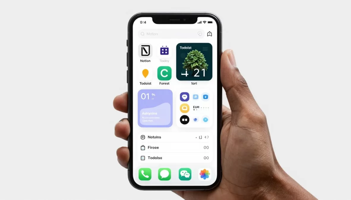 Productivity apps for students showing task management and time tracking interfaces on mobile devices