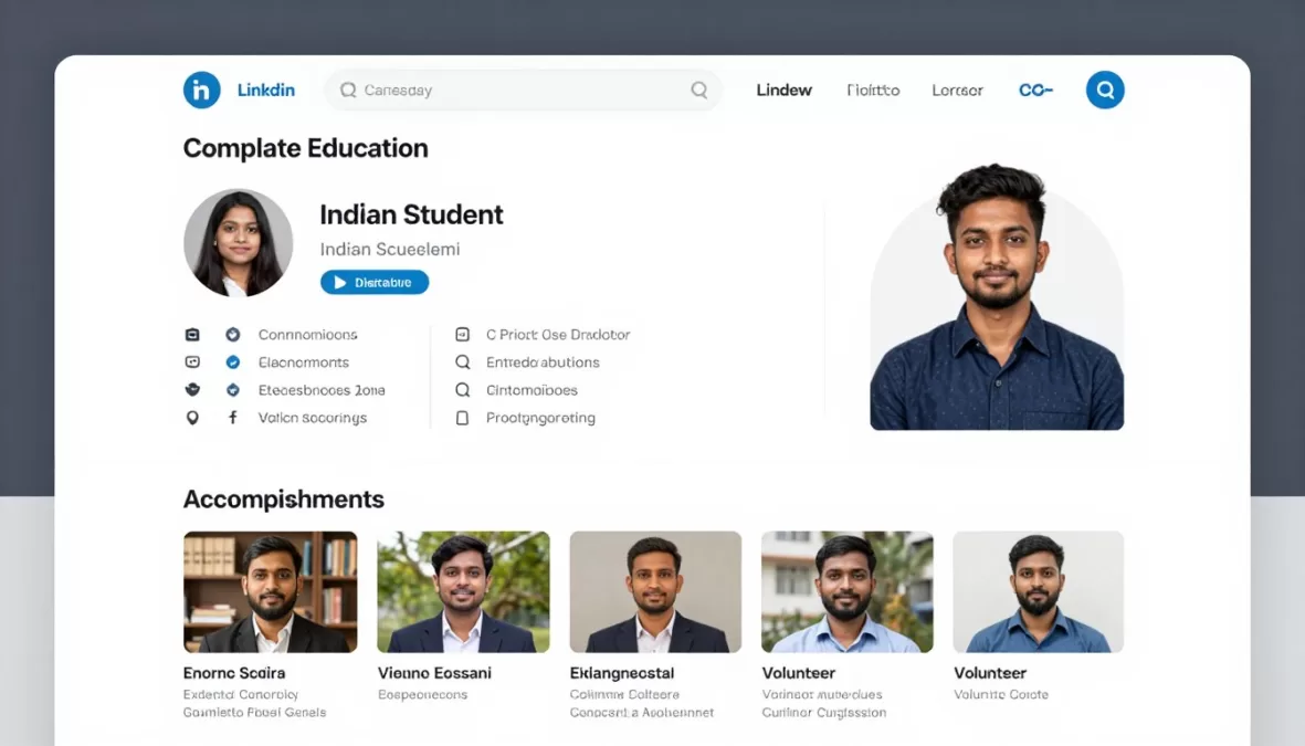 Professional LinkedIn profile and digital portfolio for student career development
