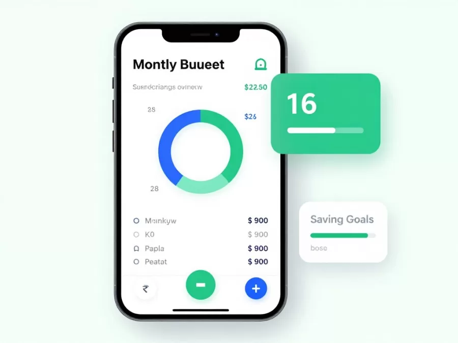 Student budget tracking app showing expense categories and spending analysis