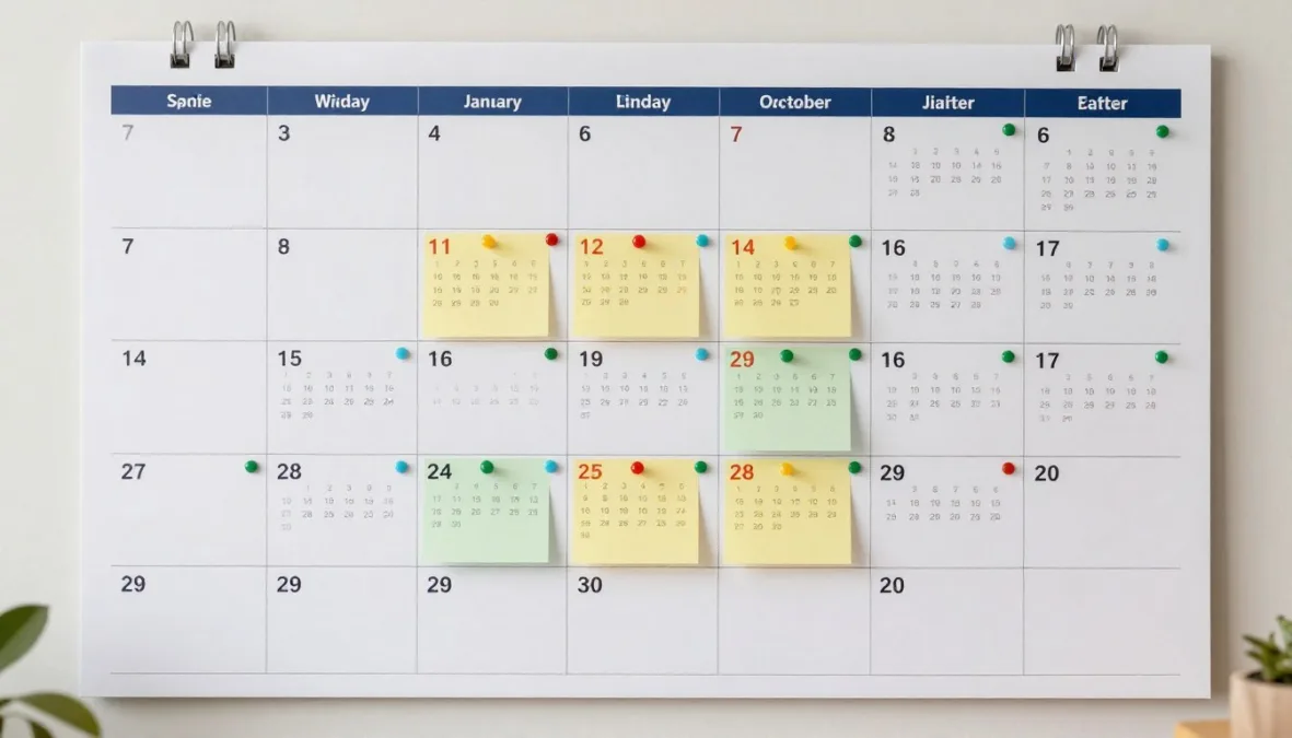 recruitment calendar showing government job timeline for 2026