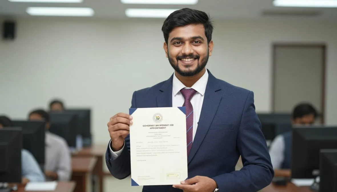 successful government job candidate celebrating selection